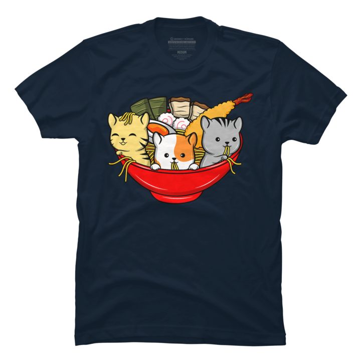 Kawaii Cats Ramen Bowl Japanese Anime Unisex T-Shirt