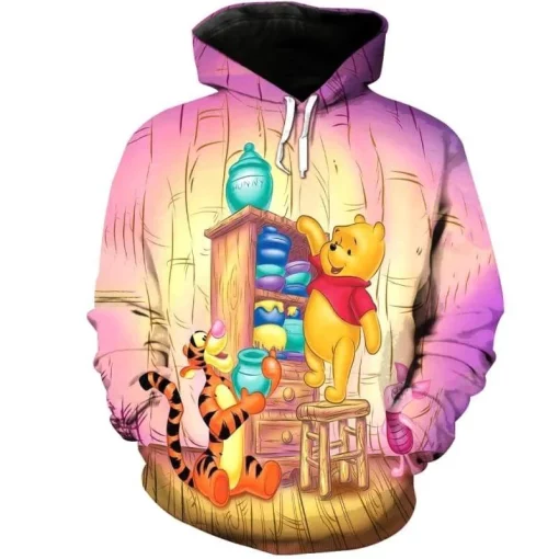 Winnie The Pooh Pullover And Zipped 3D Hoodie