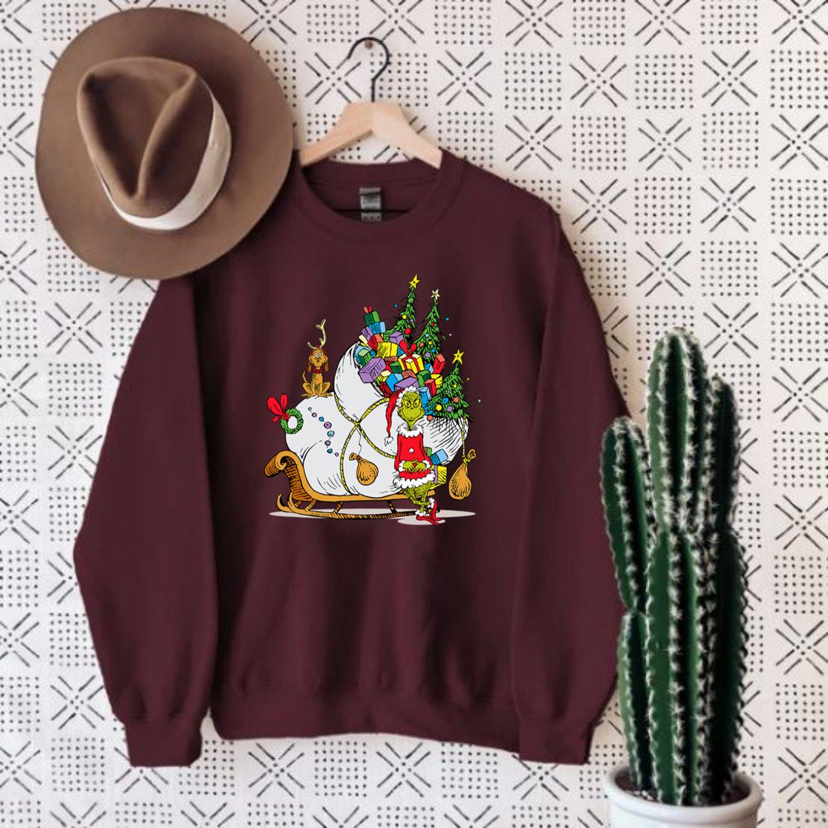 Dr. Seuss Grinch Sleigh Christmas Sweatshirt