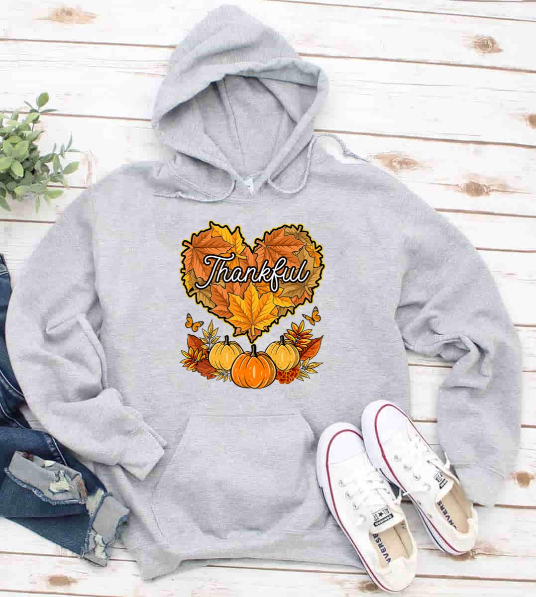 Happpy Thanksgiving Autumn Fall Maple Leaves Thankful T-Shirt