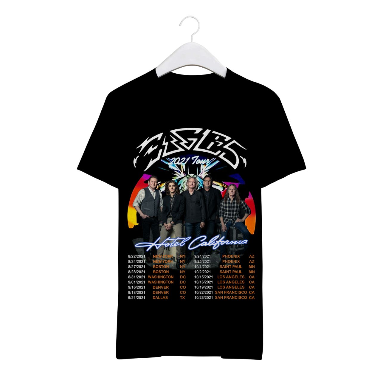 Hotel California 2021 Tour Eagles Rock Band T Shirt