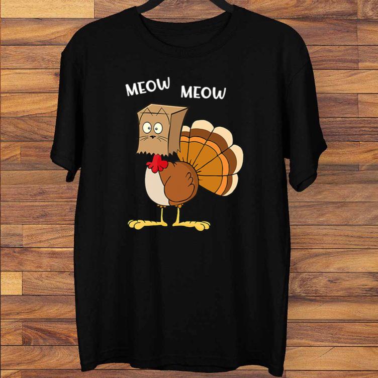 Meow Turkey Funny Thanksgiving T-Shirt