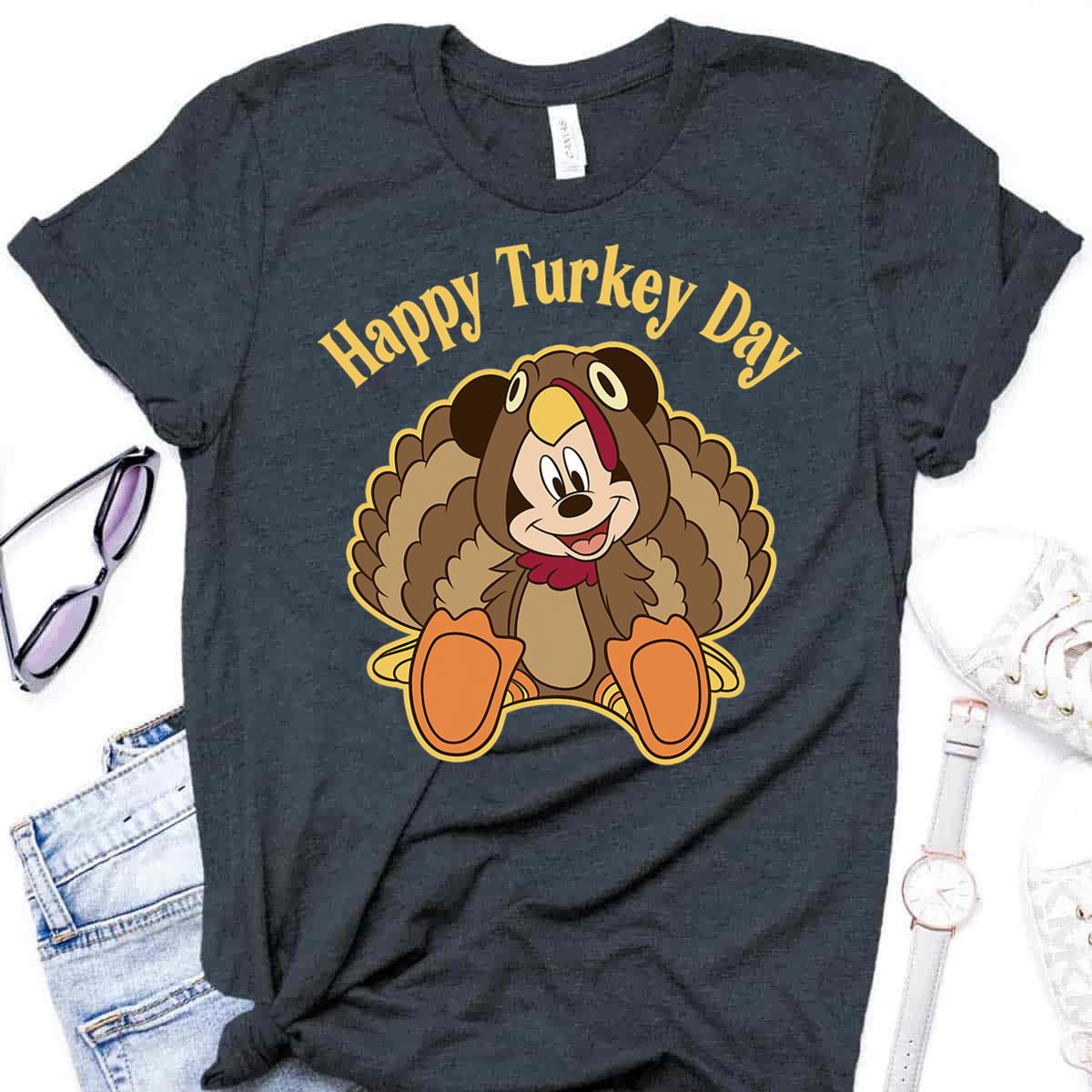 Mickey And Friends Shirt, Disney Thanksgiving Turkey T-Shirt