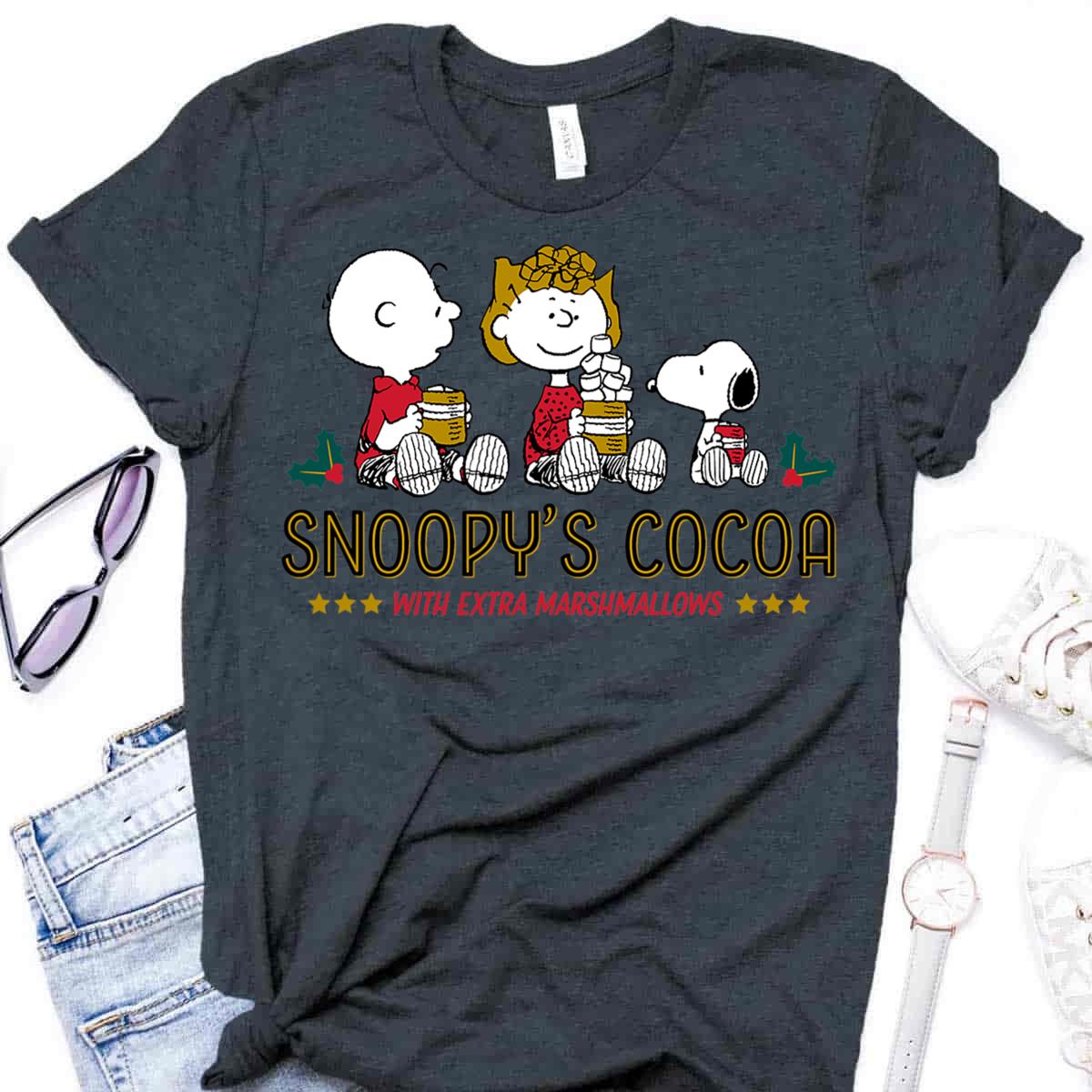 Snoopy’s Cocoa T-Shirt, Peanuts Christmas Unisex Shirt