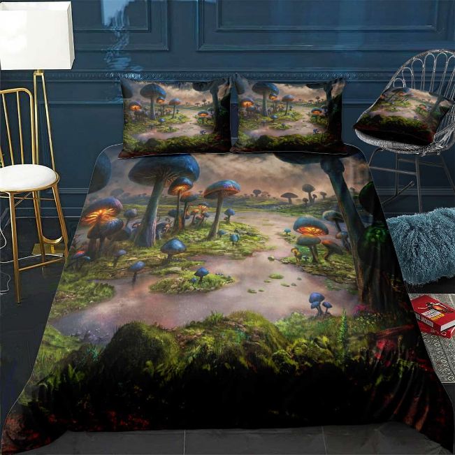 3d Graphics Mushroom Bedding Set