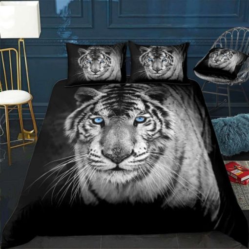 3d White Tiger Bedding Set