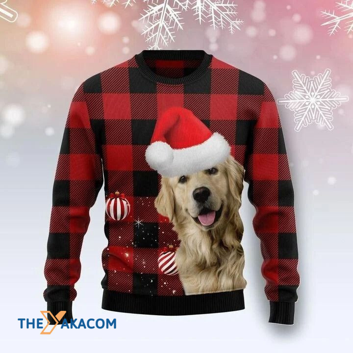 3D Sweater Christmas Golden Retriever Dog