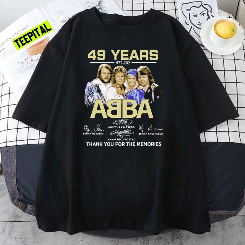 49 Years ABBA Signatures Thanks You For The Memories T-Shirt
