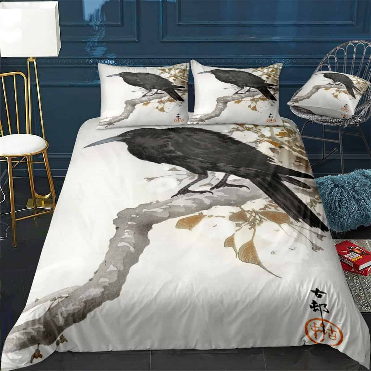 A Crow And The Full Moon Bedding Set