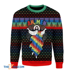 Ah Men Jesus LGBT Christmas Sweater
