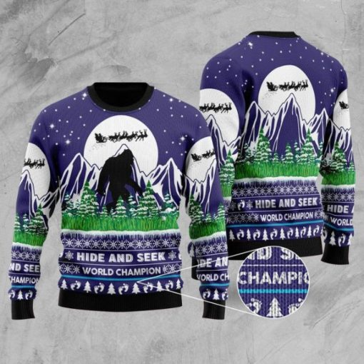 Bigfoot Champion Christmas All Over Printed Sweater