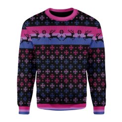 Bisexual Pride Flag Ugly Christmas 3D Sweater