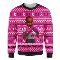 Black Girl Breast Cancer Awareness 3D Sweater