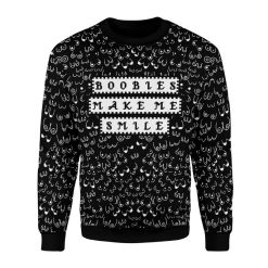 Boobies Make Me Smile All Over Printed Sweater