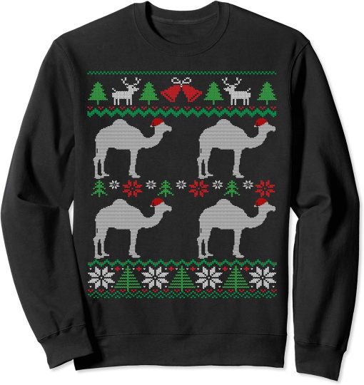 Camels Wearing Santa Hats Unisex Sweatshirt