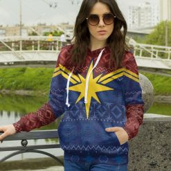 Captain Marvel Sign Protector of Christmas Skies Unisex Pullover And Zipped Hoodie
