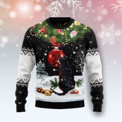 Cat Black Mirror Ornament Sweater