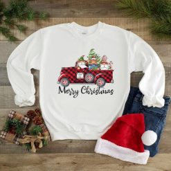 Christmas Gnomes In Truck Plaid Design Sweatshirt