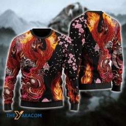 Fire Phoenix With Blossom 3D Sweater