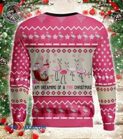 Flamingo Dream Pink Christmas 3D Sweater