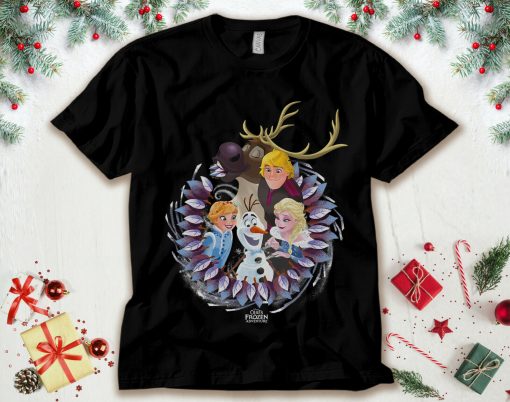 Frozen Christmas Wreath Group Unisex T-Shirt