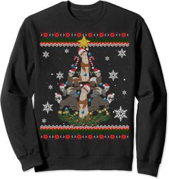 Funny Ferrets Christmas Tree Unisex Sweatshirt