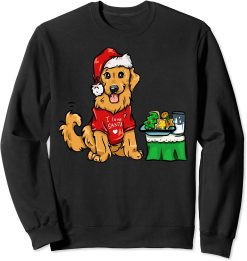 Golden Retriever Dog I Love Santa Christmas Unisex Sweatshirt