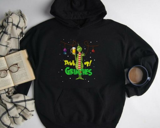 Grinch Drink Up Grinches Lights Xmas Unisex Hoodie