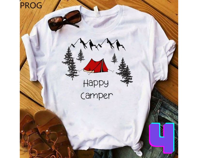 Happy Camper Line Art Shirt