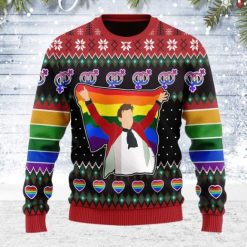 Harry Styles LGBT Flag Christmas 2021 Ugly Wool Knitted Sweater