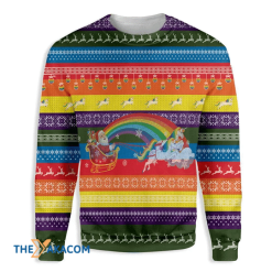 Ho Ho Ho Homo Unicorn Christmas Pride Sweater