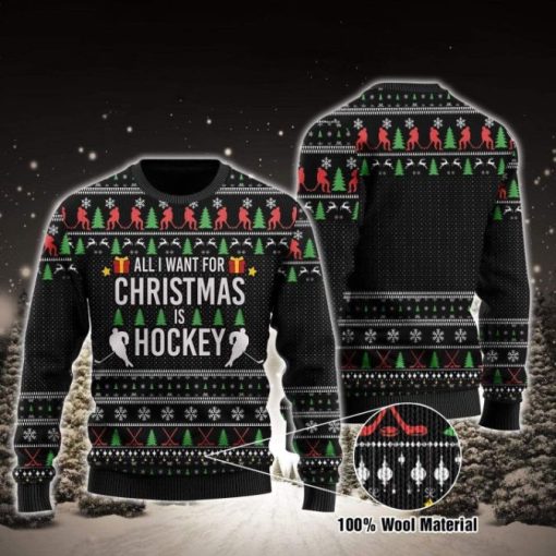 Hockey Ugly Christmas All Over Printed Sweater