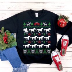Horses Pulling Santa Sleigh Equestrian Christmas Sweatshirt