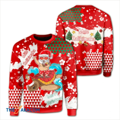 Merry Xmas With Mele Kilikimaka And Funny Santa Clause And Special Pattern Ugly Christmas Sweater