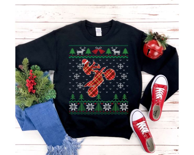 Motocross Rider Santa Claus Ugly Christmas Sweatshirt