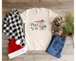 Peace On Earth Cardinal Christmas T-Shirt