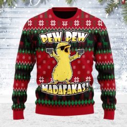 Pew Pew Madafakas Funny Chicken Gangster 3D Sweater