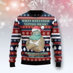 Santa Claus Tattoo Mean Christmas 3D Sweater