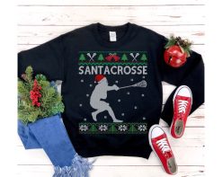 Santacrosse Lacrosse Player Ugly Christmas Sweatshirt