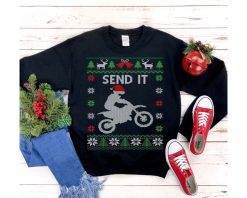 Send It Motocross Ugly Christmas Sweatshirt