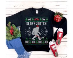 Slapsquatch Hockey Christmas Sweatshirt