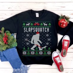 Slapsquatch Hockey Christmas Sweatshirt