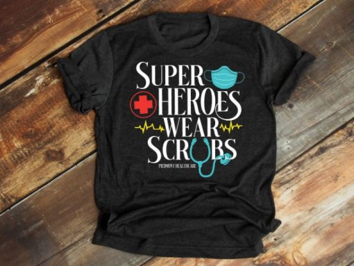 Superheroes Wear Scrubs Nurse Appreciation T-Shirt