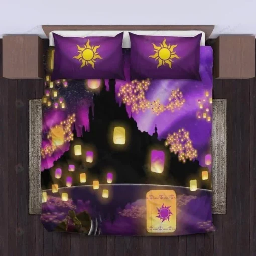 Tangled Night Sky Romantic Scene Bedding Set