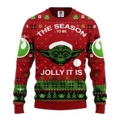 The Season Jolly It Is Xmas Yoda Christmas Sweater