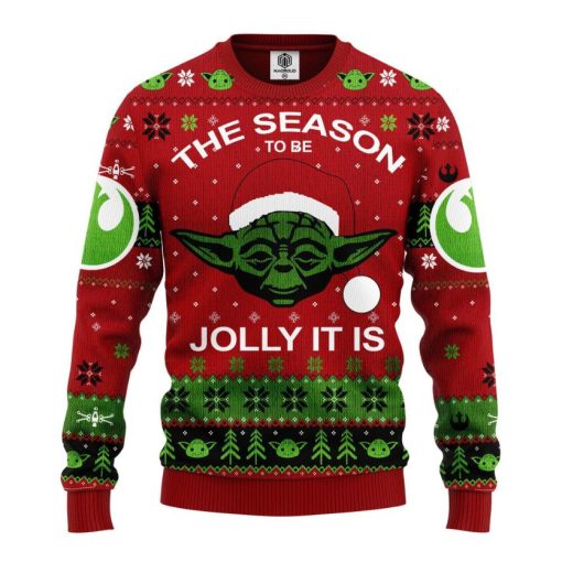 The Season Jolly It Is Xmas Yoda Christmas Sweater