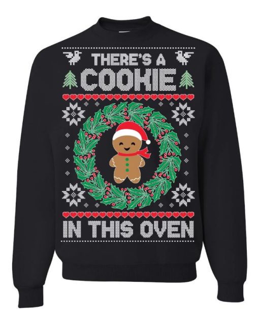 There’s A Cookie in the Oven Pregnancy Ugly Christmas Sweater