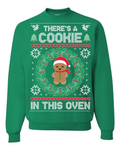 There’s A Cookie in the Oven Pregnancy Ugly Christmas Sweater
