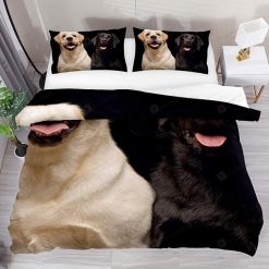 Two Dogs Adorable Labrador Retriever Dog Bedding Set