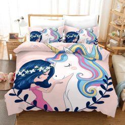 Unicorn And Girl Bedding Set